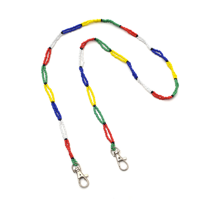 Beaded Lanyard: Double String Lanyard with Two Clips