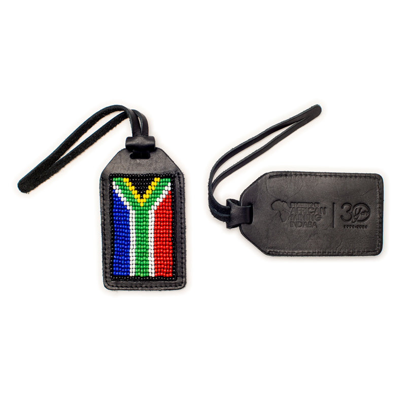 Beaded Leather Luggage Tags