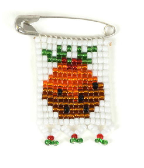 Beaded Christmas Pudding Pin