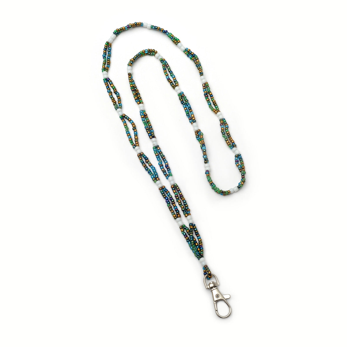 Beaded Lanyard: Double String Lanyard with Snap Hook