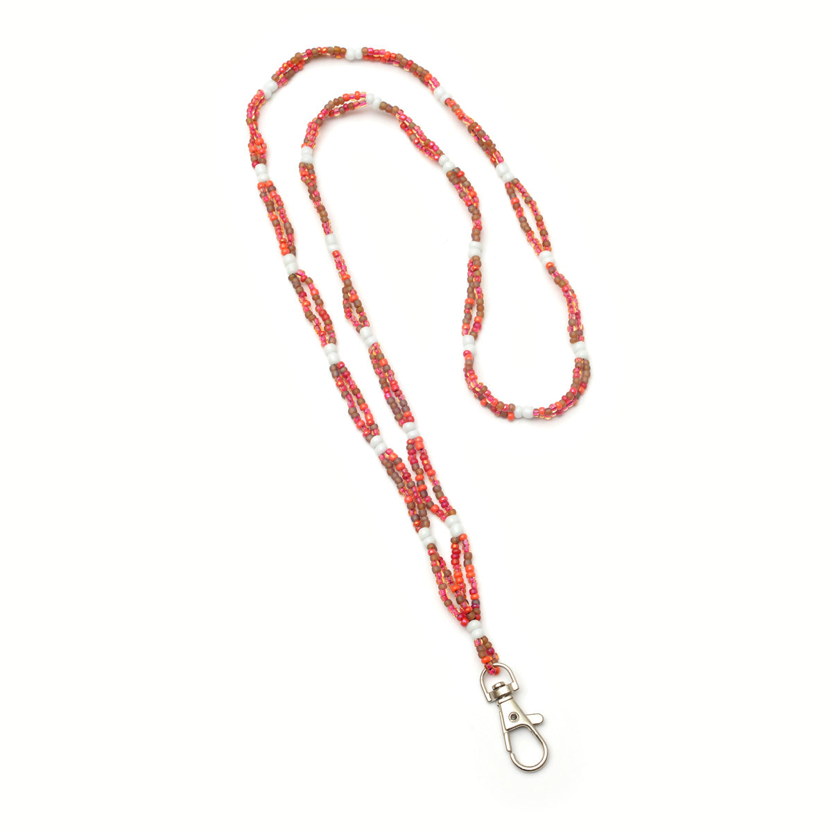Beaded Lanyard: Double String Lanyard with Snap Hook