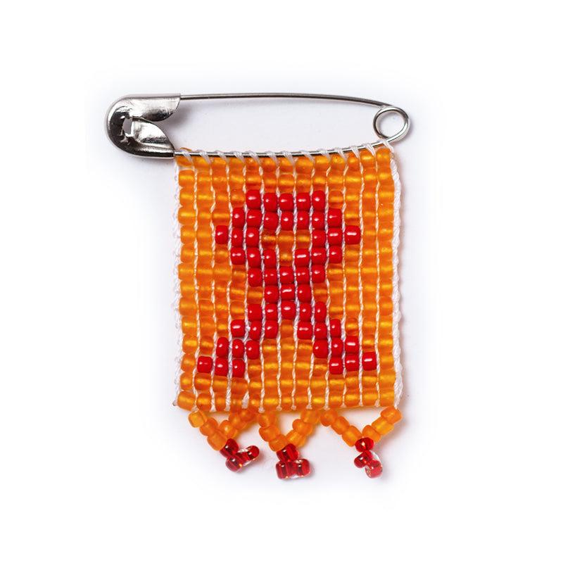 Beaded Aids Pin with Fringe