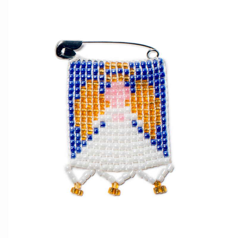 Kidz Positive Beading Project Beaded Christmas Angel Pin Blue Pink Gold White