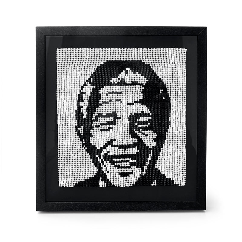 Kidz Positive Beading Project Beaded Madiba Wall Hanging Black White