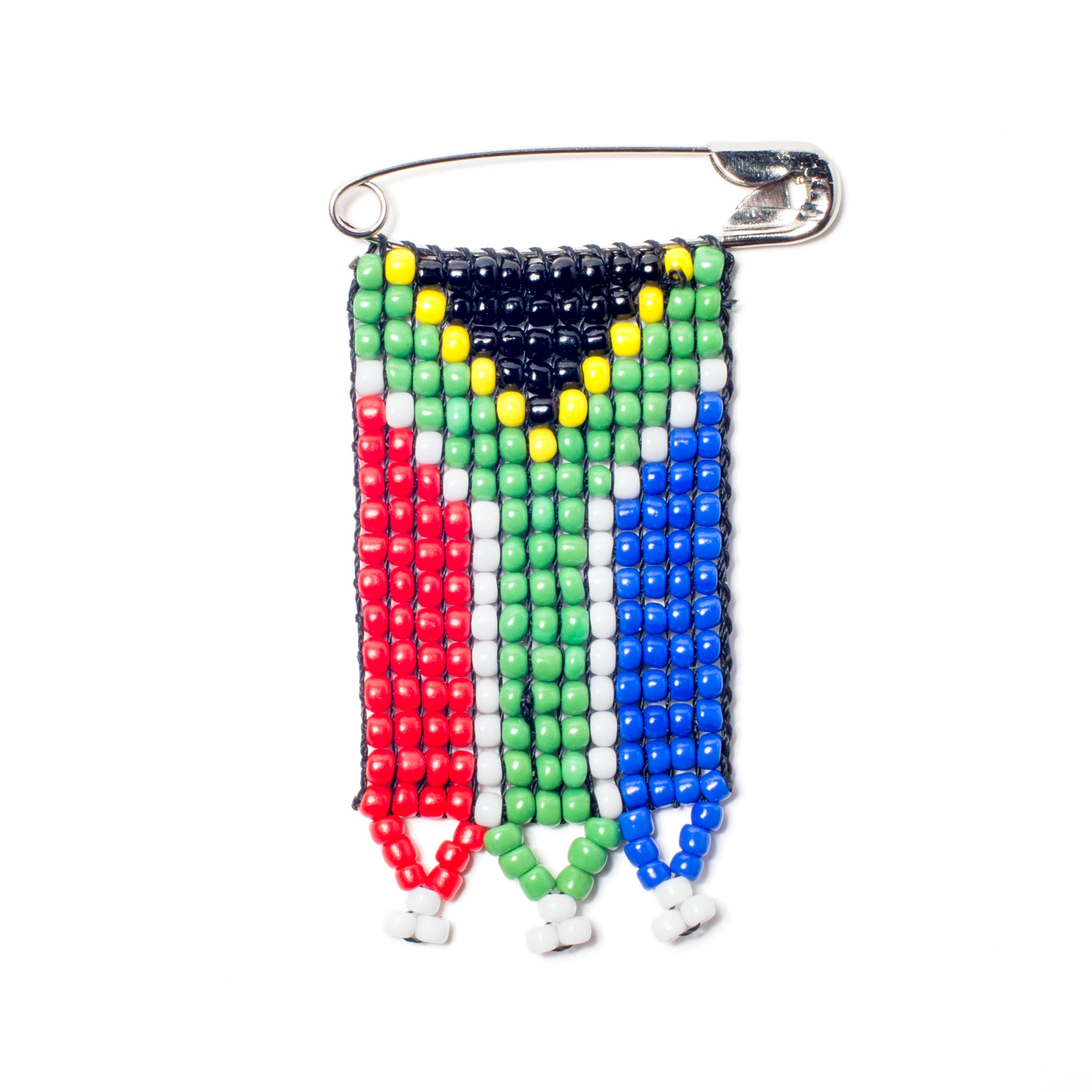 Beaded South Africa Flag Pin