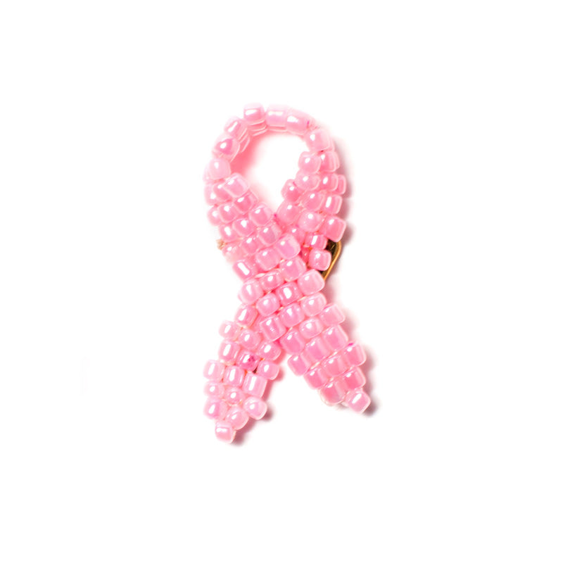 Kidz Positive Beading Project Beaded Twisted Breast Cancer Pin Pink
